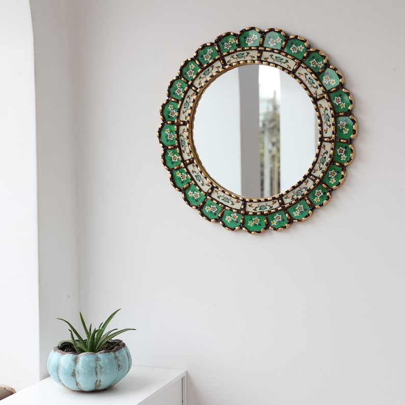 Peruvian Mirrors Armoniosa Verde 40cm Interior decoration Wall mirror Home decoration Decorative mirrors image 6