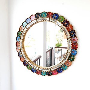 Peruvian Mirrors "NEW Multicol 60CM" - Interior decoration - Wall mirror - Home decoration - Decorative mirrors