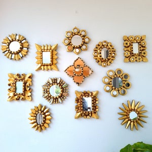 Specchi peruviani "Collezione Trebol NUOVO 16cm" - Decorazione d'interni - Specchio da parete - Decorazione della casa - Specchi decorativi - Artigianato