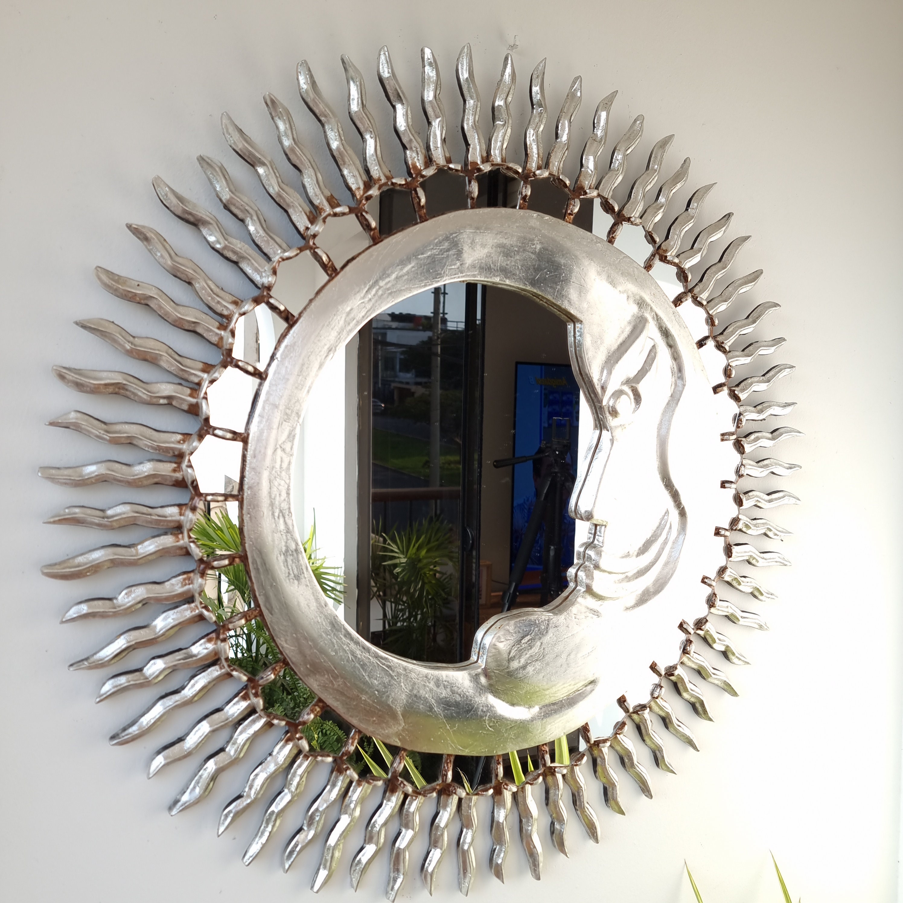 Specchio Sole e Luna 78cm Oro Decorazione d'interni Specchio da parete  Decorazione domestica Specchi decorativi Artigianato peruviano -  Italia