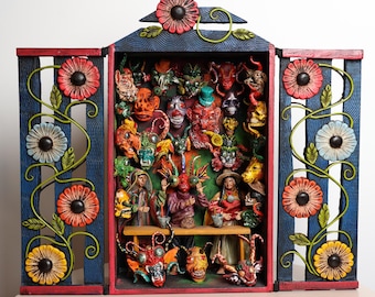 Andean Altarpiece "Masks" - Interior decoration - Ayacucho Altarpiece - Home decoration RA000005