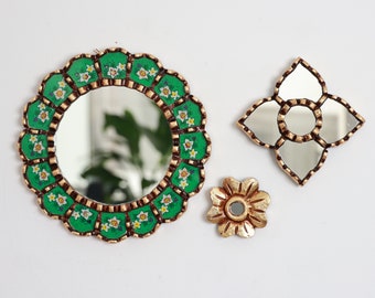 Peruvian Mirrors "Gloriosa Dark Green" - Interior decoration - Wall mirror - Home decoration - Decorative mirrors - Crafts