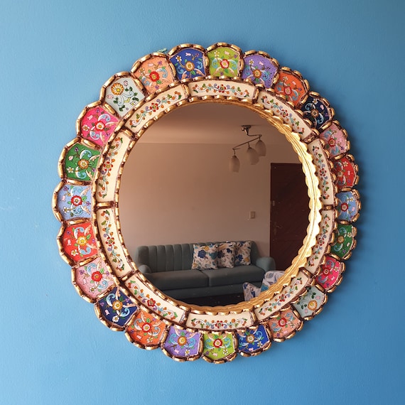 ペルーの鏡「Cuscaja Multicol 2」 - 室内装飾 - 壁掛けミラー