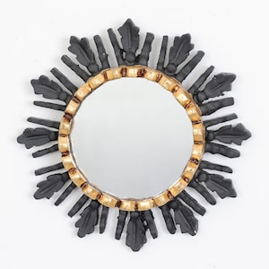 Peruvian Mirrors &quot; 1 Mirror Black and Gold 20cm / 7.8 inch &quot;- Interior decoration - Wall mirror - Home decoration- Mirrors