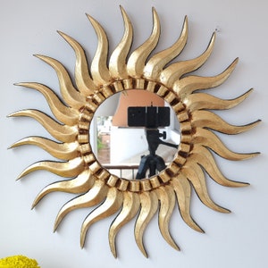 Peruvian Mirrors &quot;SUN RENAISSANCE GOLD 50CM&quot; - Interior decoration - Wall mirror - Home decoration - Decorative mirrors