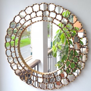 Peruvian Mirrors &quot;Armoniosa Gold 60cm&quot; - Interior decoration - Wall mirror - Home decoration - Decorative mirrors