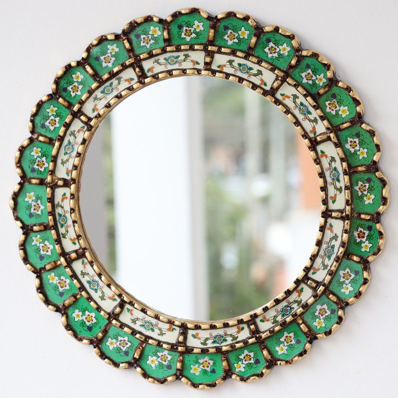 Peruvian Mirrors Armoniosa Verde 40cm Interior decoration Wall mirror Home decoration Decorative mirrors image 2