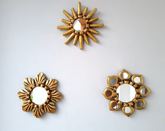 Peruvian Mirrors &quot;3 16cm Palm Tree Mirrors&quot; - Interior Decoration - Wall Mirror - Home Decoration - Decorative Mirrors - Crafts