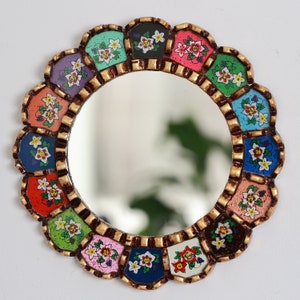 Peruvian Mirrors &quot;Harmonious 25cm Multicolor&quot; - Interior decoration - Wall mirror - Home decoration - Decorative mirrors