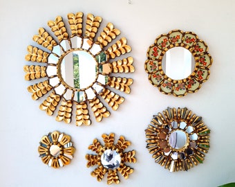Peruvian Mirrors "Ivory Leaves" - Interior decoration - Wall mirror - Home decoration - Decorative mirrors - Crafts