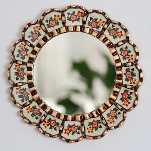 Peruvian Mirrors &quot;Armoniosa 25cm Ivory&quot; - Interior decoration - Wall mirror - Home decoration - Decorative mirrors