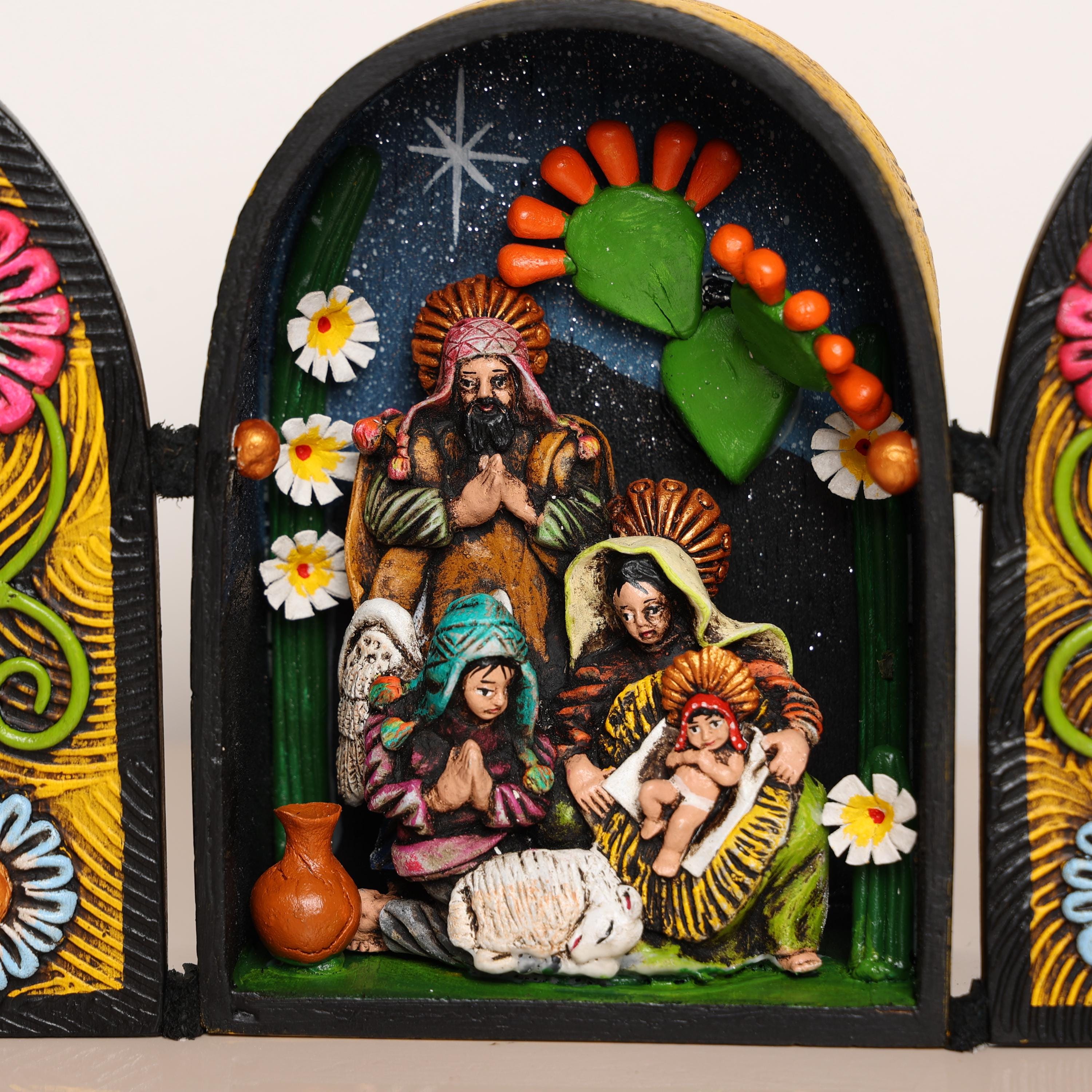 Peruvian Nativity Altarpiece – Handmade Andean Art | Religious