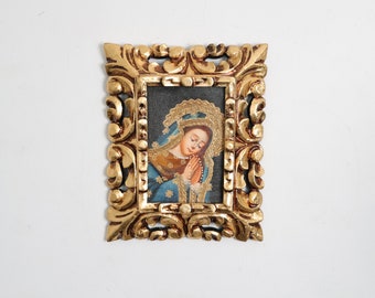 Cuzco Painting with Frame "Virgin of the Rosary" - Interior decoration - Cusco school - Home decoration 128