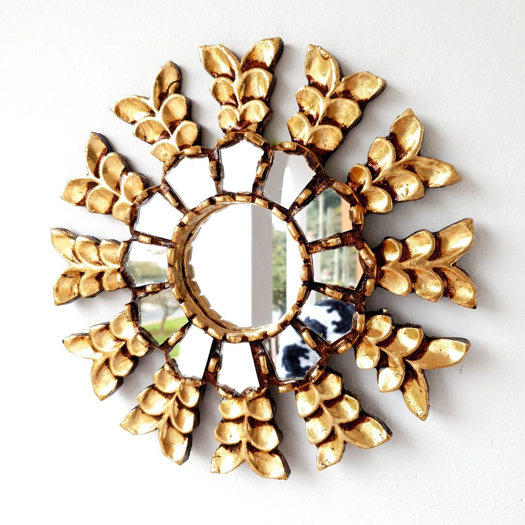Peruvian Mirrors leaf 25cm Interior Decoration Wall Mirror Home