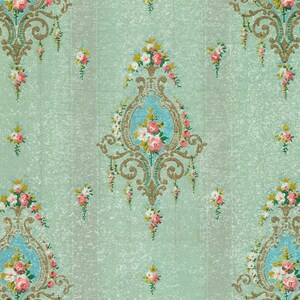 Aqua Rose PRINTABLE Stationery BUNDLE: 5 Sets 15 pgs | Writing Paper | Book Endpaper | Lined Unlined | Instant download | Pretty Paper