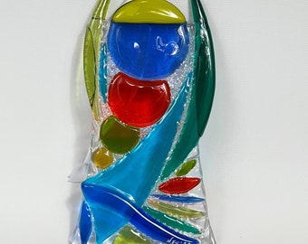 Suncatcher – abstract multicolor fused glass