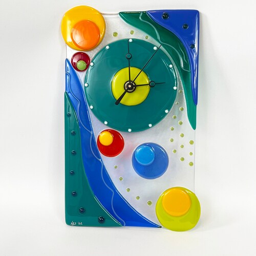 Fused Glass Wall Clock Sun. Etsy