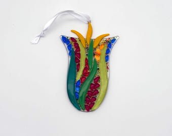 Suncatcher – sea blue green fused glass