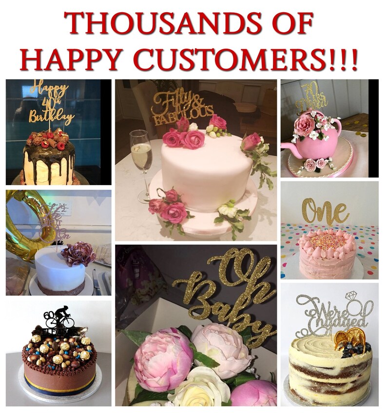 Personalised Custom Cake Toppers Bridal Shower Bride To Be Glitter Rose Gold Silver #36