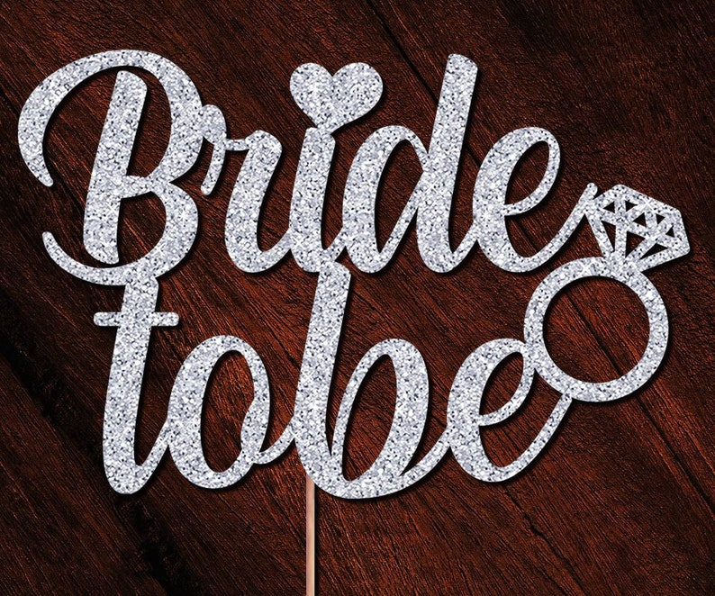 Personalised Custom Cake Toppers Bridal Shower Bride To Be Glitter Rose Gold Silver #36