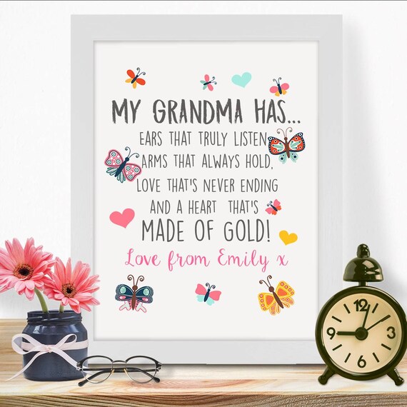 Personalised Birthday Mothers Day Gifts For Grandma To Be Etsy