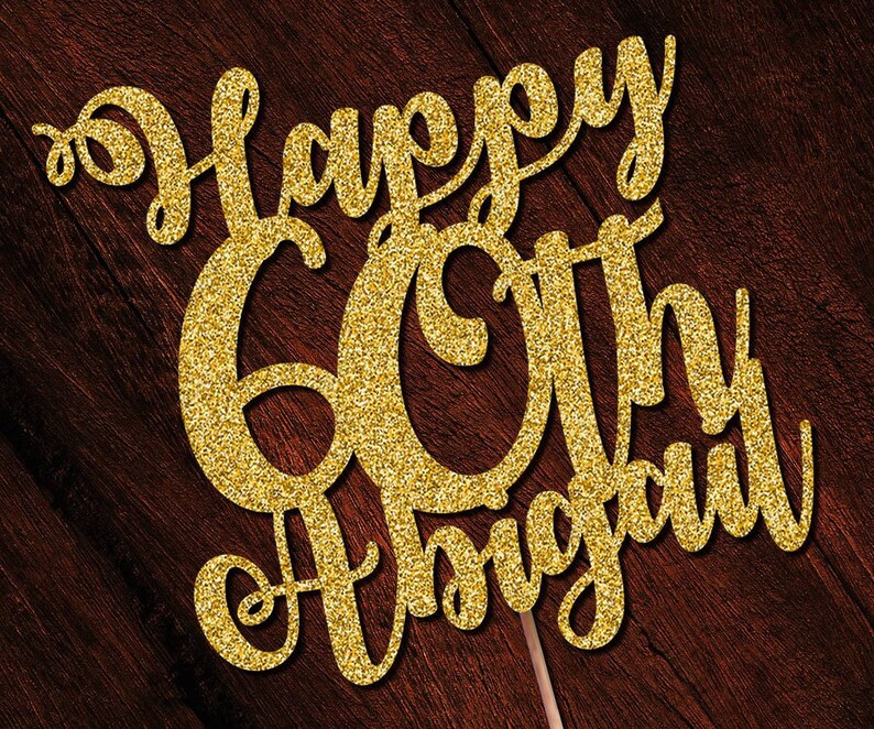 Personalised Custom Cake Toppers 50th Birthday Happy 50th Glitter Rose Gold Silver ANY AGE