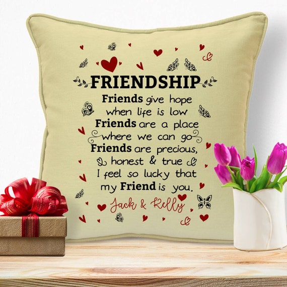 Personalized Friendship Pillow-Friendship Poem Pillow Gift-Birthday Gift For Besties-Friendship Gift Idea-Custom Pillow-Moving Gift