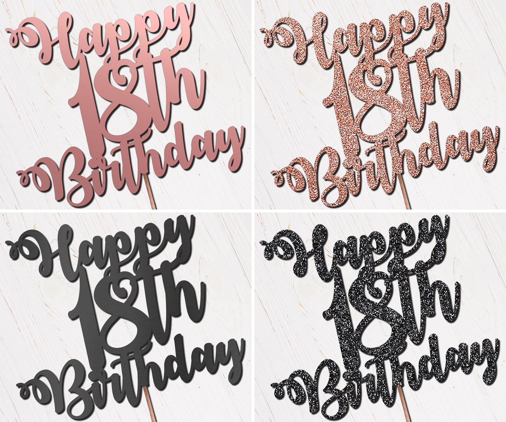 Personalised Custom Cake Toppers 18th Birthday Happy 18th - Etsy UK