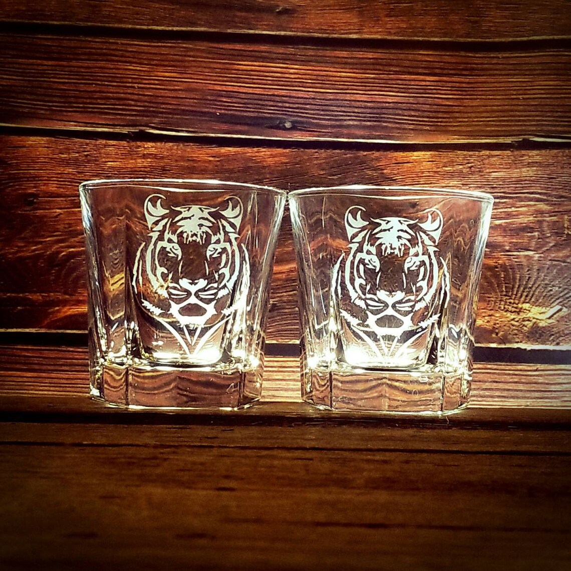 Tiger Whiskey Decanter Set // Engraved Whiskey Bourbon Rocks Etsy