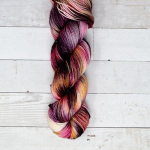 Sparkle Yarn | hand dyed yarn | fingering weight yarn | Yarn | Superwash | fingering yarn | Sock Yarn | multi colored | Sangria