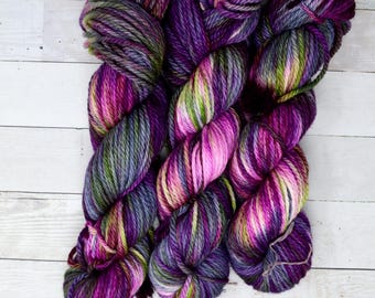 hand dyed yarn | bulky weight yarn | speckled yarn | bulky yarn | speckles | Sweater Yarn | 100% SWM |multi | Witches Brew