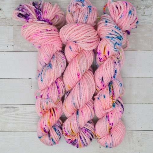 Hand Dyed Yarn Bulky Weight Yarn Speckled Yarn Bulky Etsy