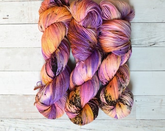 hand dyed yarn | fingering weight yarn | Speckled Yarn | Yarn | Superwash | fingering yarn | Sock Yarn | multi colored | Dawn on the Pier