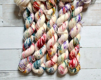 hand dyed yarn | Mini Skein | fingering weight | Yarn | Superwash | Speckled Yarn | fingering | Sock Yarn | multi colored | Winifred