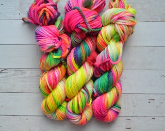 hand dyed yarn | bulky weight yarn | speckled yarn | bulky yarn | speckles | Sweater Yarn | 100% SWM | multi | Unicorn Barf!