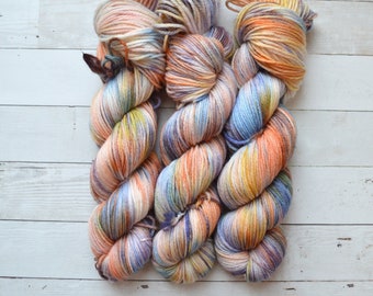 hand dyed yarn | worsted weight yarn | speckled yarn | worsted yarn | Sweater Yarn | multi colored yarn | Blue | Peace of Mind