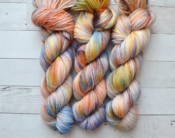 hand dyed yarn | dk weight yarn | dk yarn | 100% Superwash merino | merino wool | Sweater Yarn | multi colored | Peace of Mind