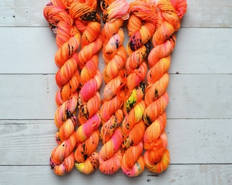 hand dyed yarn | Mini Skein | fingering weight | Yarn | Superwash | Speckled Yarn | fingering | Sock Yarn | multi colored | Happy Dance