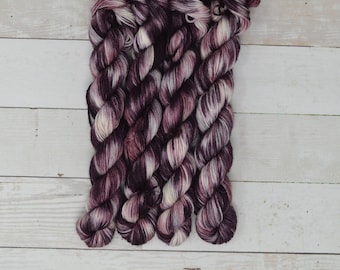 Winter Rose Hand Dyed Yarn | Superwash Merino Mini Skein