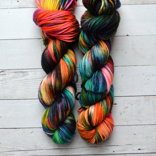 Worsted Weight Yarn Hand Dyed Speckled Superwash Merino Etsy