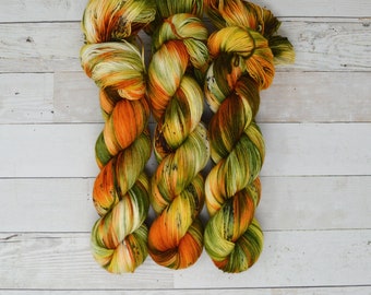 Fall Harvest Speckled Superwash Merino Wool Fingering Weight Yarn