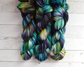 hand dyed yarn | bulky weight yarn | bulky yarn | variegated | Sweater Yarn | 100% SWM | Variegated Yarn | Night Bay