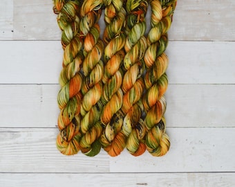 Fall Harvest Hand-Dyed Speckled Yarn | Superwash Merino Wool Mini Skein