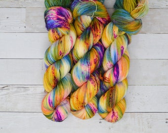 hand dyed yarn | fingering weight yarn | Yarn | Superwash | Speckled Yarn | fingering yarn | Sock Yarn | multi colored | Coral Reef