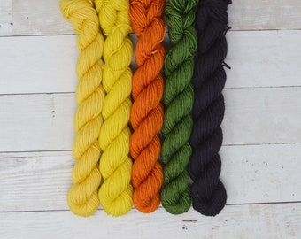 hand dyed yarn | Mini Skein | fingering weight | Yarn | Superwash | Speckled Yarn | fingering | Sock Yarn | multi colored | Fall Harvest