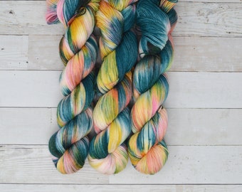 hand dyed yarn | fingering weight yarn | Yarn | Superwash | fingering yarn | Sock Yarn | multi colored | Summer Time
