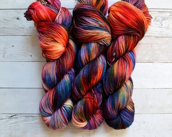 hand dyed yarn | fingering weight yarn | Yarn | Superwash | Speckled Yarn | fingering yarn | Sock Yarn | Blue | Speckles | Kaleidoscope