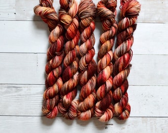 hand dyed yarn | Mini Skein | fingering weight | Yarn | Superwash | Speckled Yarn | fingering | Sock Yarn | multi colored | A Pile of Leaves