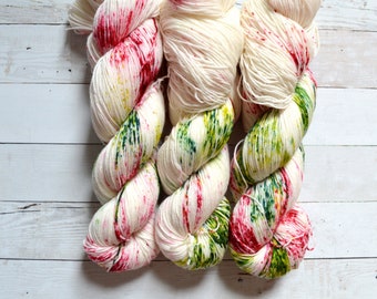 hand dyed yarn | fingering weight yarn | Yarn | Superwash | Speckled Yarn | fingering yarn | Sock Yarn | Blue | Speckles | Strawberry Fields