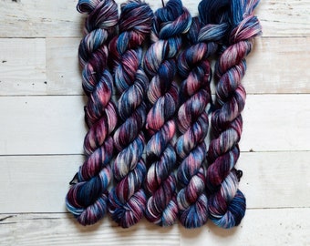Arctic Bliss Hand Dyed Mini Skein | Superwash Merino Wool Fingering Yarn